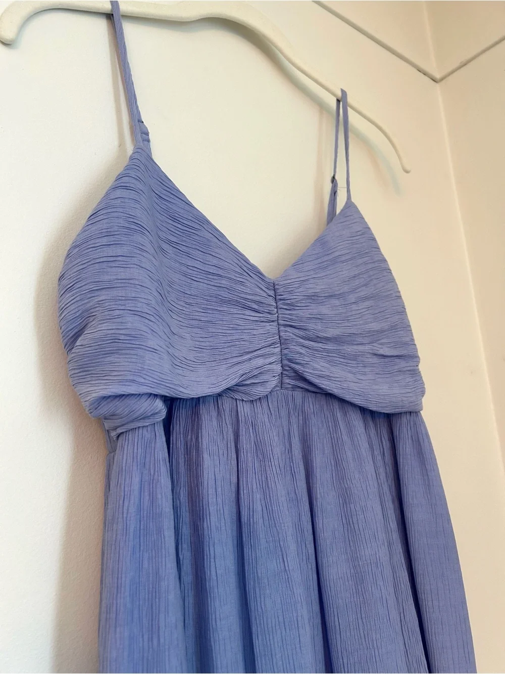 Abercrombie & Fitch Ruched Crinkle Maxi Dress